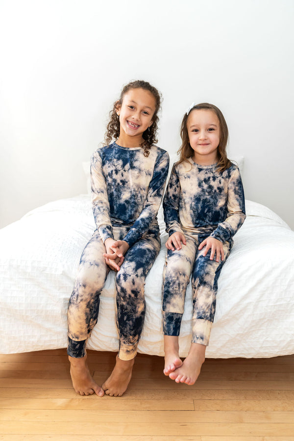 Blue Tie-Dye 2-Piece Pajama Set