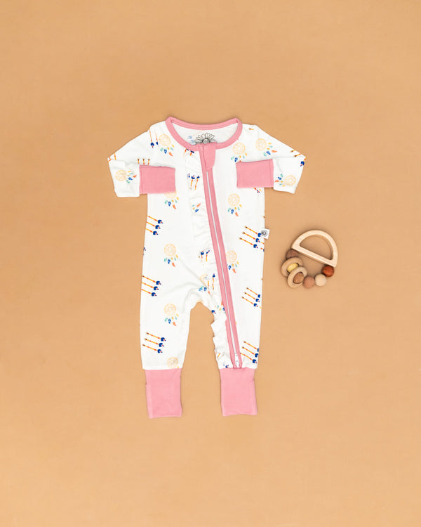 SALE: Dreamcatcher Pink Bamboo Onesie