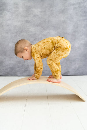 Mustard Tie-Dye 2-Piece Pajama Set