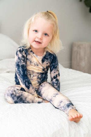 Blue Tie-Dye 2-Piece Pajama Set