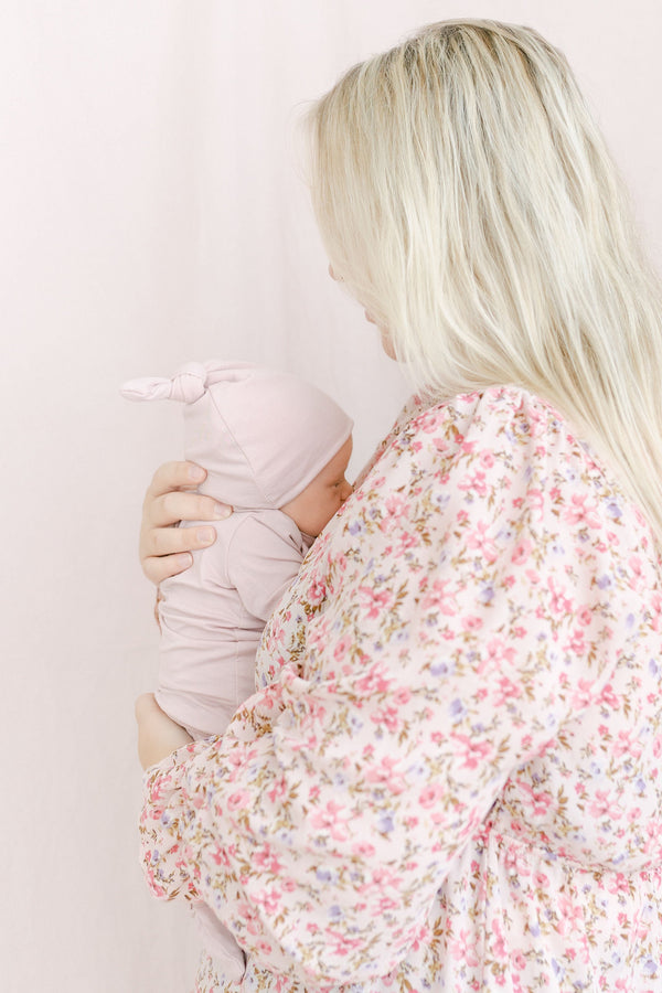 Top and Bottom Outfit, Hat and Headband Set (Newborn - 12 months) - Dusty Rose