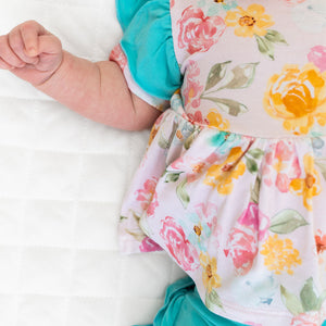 Kayelee Floral Bamboo Peplum + Bummie Set