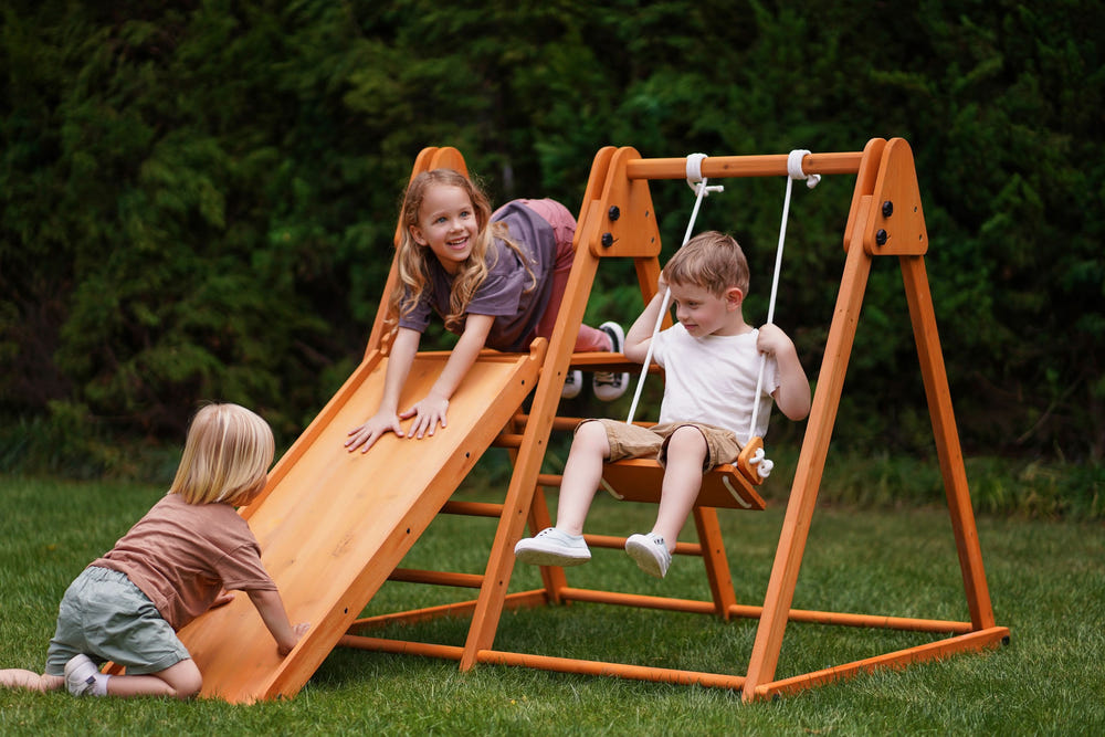 Juniper Folding Indoor & Outdoor Playset - Wooden Climber for Toddlers, perfect for active playtime.