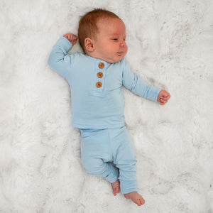 Light Blue Infant 2-Piece Bamboo Set