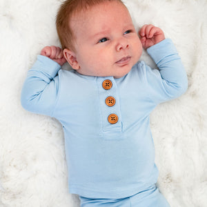 Light Blue Infant 2-Piece Bamboo Set