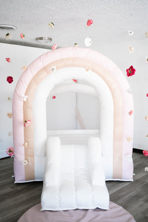 Mini Sherbet - Pink Rainbow Bounce House