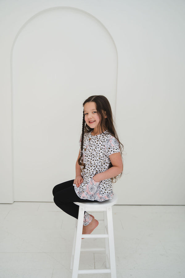 Allie Bamboo Short Sleeve Peplum + Legging Set