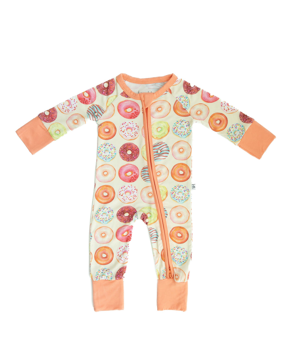Cozy Donut Mind If I Do Zipper Lounger for babies in soft fabric, perfect for lounging and playtime.