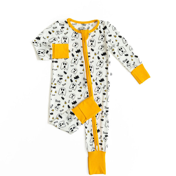 SALE: Halloween Orange Trim Bamboo Onesie