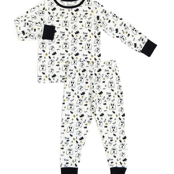 SALE: Halloween Black Long Sleeve Bamboo Sleep Set
