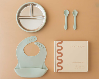 Stainless Steel Baby Feeding Set 6+ Months- Sage Green