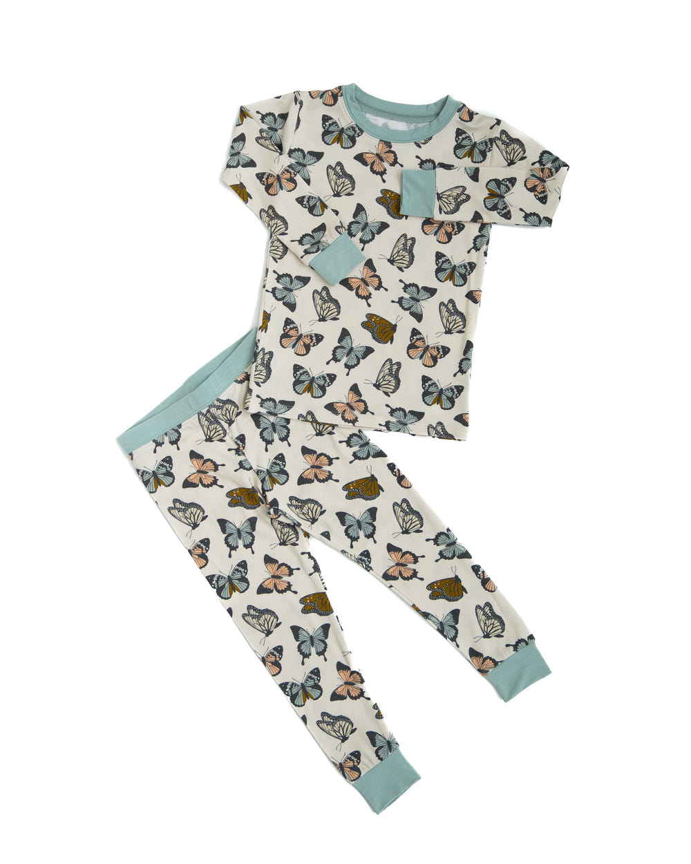 Social Butterfly Two-Piece Set for babies, cozy loungewear in vibrant colors, perfect for playtime and relaxation.