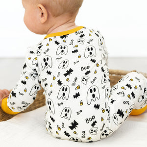 SALE: Halloween Orange Trim Bamboo Onesie
