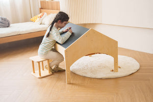 Ash Tent & Desk Set for kids, showcasing a playful design and sturdy construction from angle 2. Perfect for imaginative play.