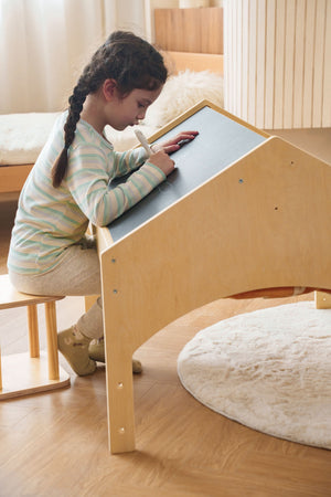 Ash Tent & Desk Set for kids, featuring a playful design and sturdy construction, perfect for imaginative play and study.