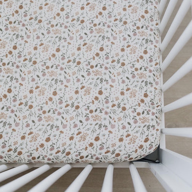 Meadow Floral Muslin Crib Sheet - MOOGCO Baby
