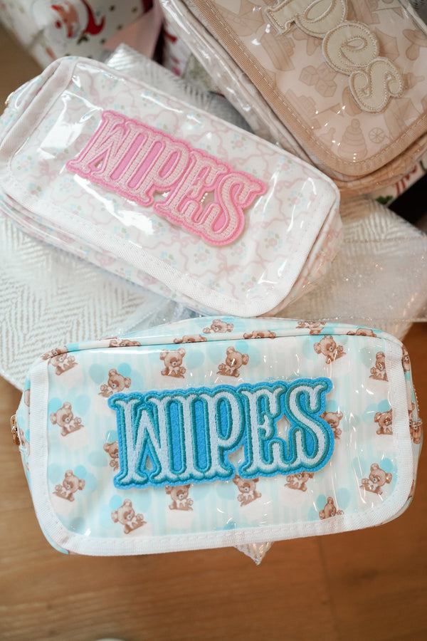 Clear coat wipes pouch travel bag, angle view 6, perfect for on-the-go baby care.