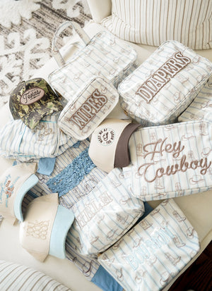 Diapers XL - Western Blues Clear Coat Bag