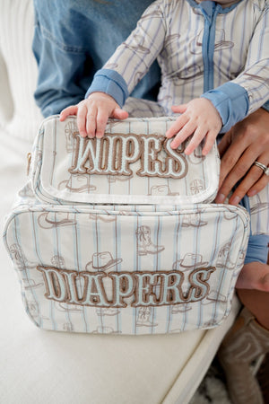 Wipes Pouch - Western Blues Clear Coat Bag