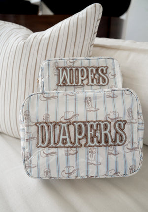 Diapers XL - Western Blues Clear Coat Bag