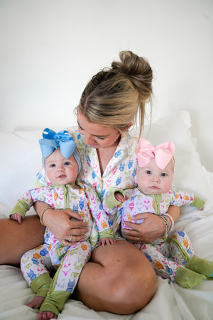 Bamboo Sleeper Bikinis for babies, cozy pajamas in a stylish angle 6 view.