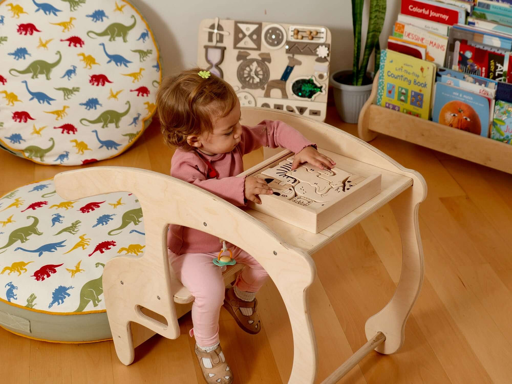 Wooden Safari Animal Puzzle Box for Toddlers - MOOGCO Baby