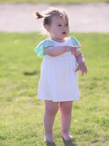 Organic Cotton Alice Ruffled Dress - Polka