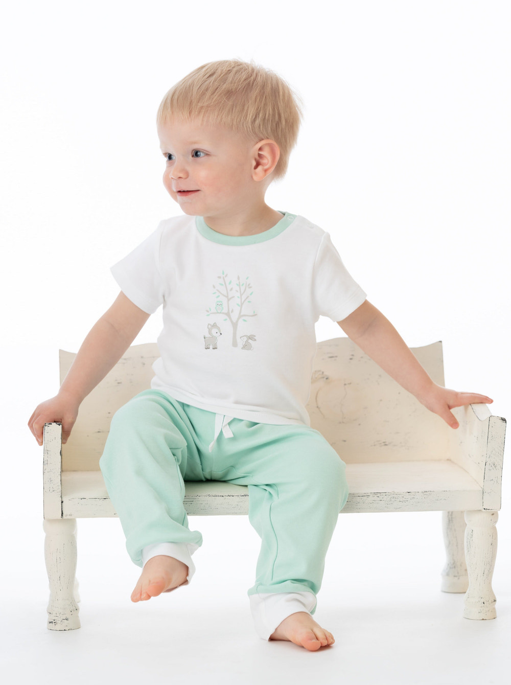 Organic Cotton Jogger Pants - Mint green