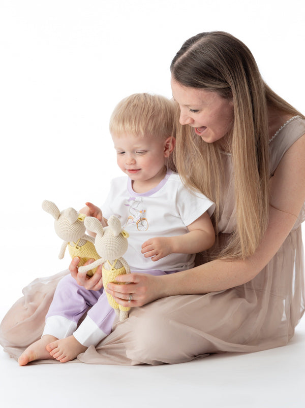 Organic Cotton Jogger Pants in Paris design, shown from angle 2, perfect for stylish and comfortable baby wear.