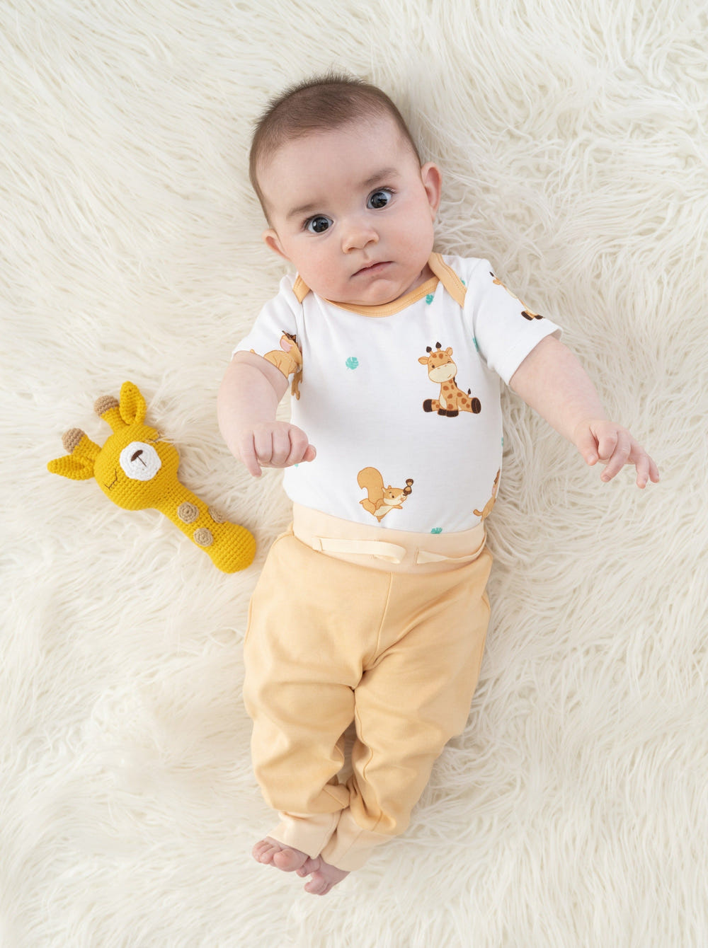 Organic Cotton Joy Bodysuit - The Animal Kingdom, short sleeve onesie for babies, featuring playful animal prints.