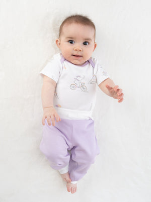 Organic Cotton Jogger Pants for babies in Paris design, soft and stylish for comfortable playtime.