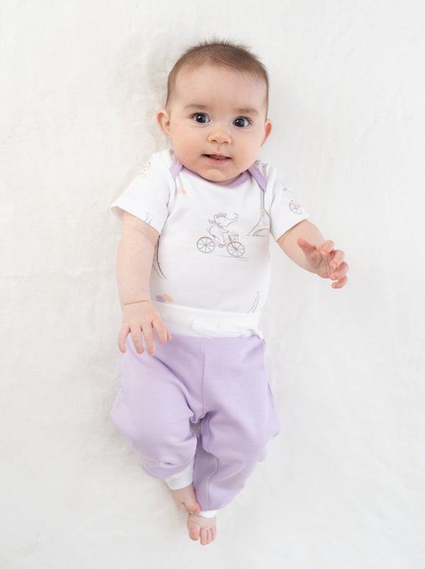 Organic Cotton Jogger Pants for babies in Paris design, soft and stylish for comfortable playtime.
