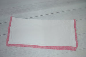 Gingham Ruffle Trim Blanket - Pink