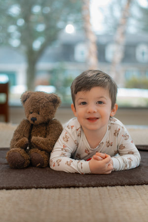 Teddy Bear Hearts 2pc Bamboo Pajamas