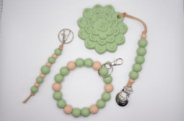 Mommy and Me Bundle in Sage Succulent - Stylish diaper bags for moms and babies.
