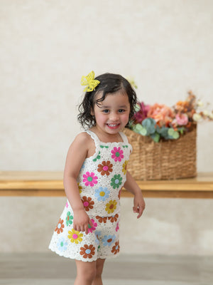 Summer Crochet Floral Girl Set