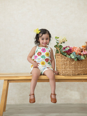 Summer Crochet Floral Girl Set