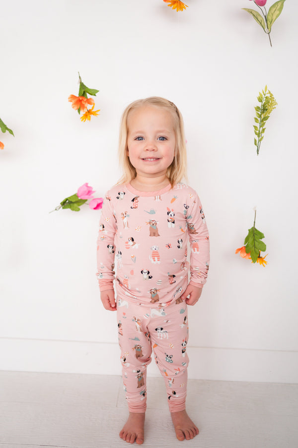 Puppy Egg Hunt (Long Sleeve PJ) - Pink
