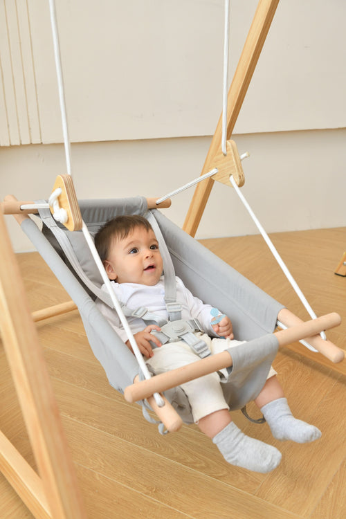 Baby hammock swing for indoor use, designed for Spruce, Tulip & Climber sets, shown from angle 2.