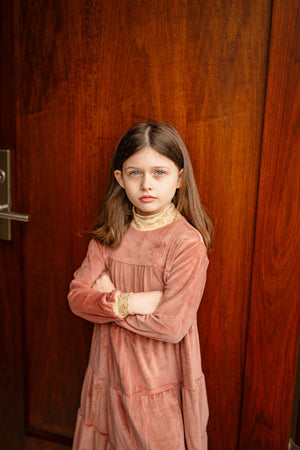 Velour Robe- Dusty Pink