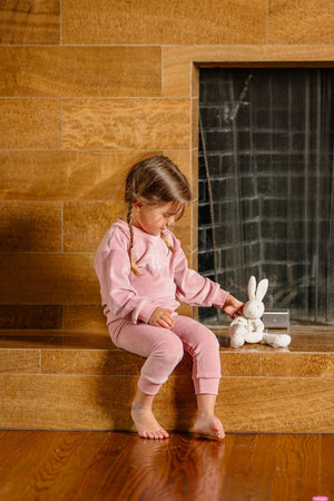 Velour Bunny Set- Pink