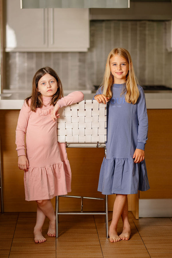 Pouf Sweater Dress- Blue