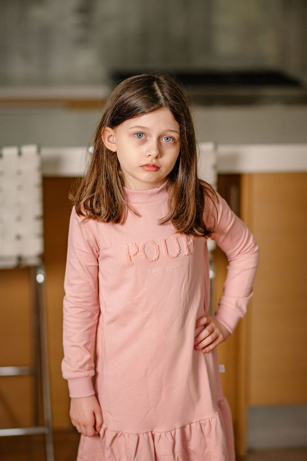 Pouf Sweater Dress- Pink