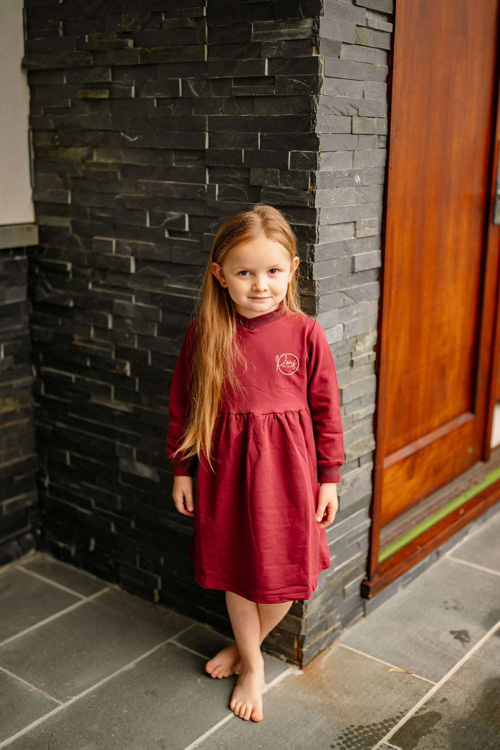 Varsity Dress- Burgundy