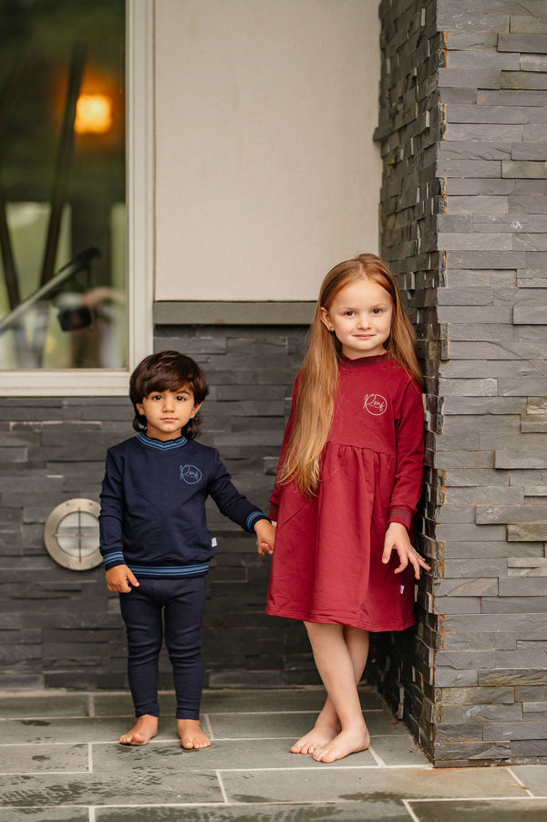 Varsity Dress- Burgundy