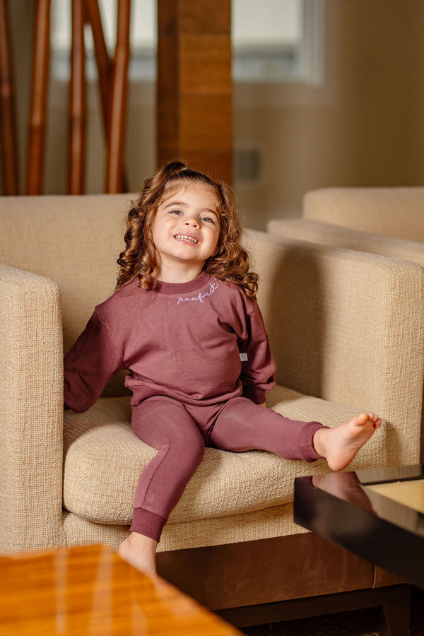 POUF Embroidered Set- Berry