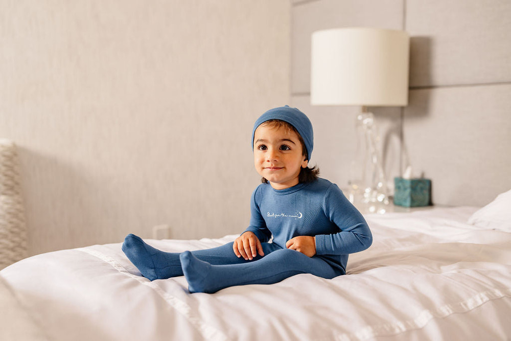 Shoot for the Moon Footie- Royal Blue