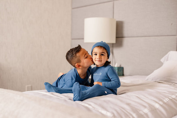 Shoot for the Moon Footie- Royal Blue