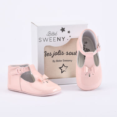 Baby Girls Pink Patent Leather Pre-Walker Shoes - MOOGCO Baby
