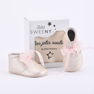 Girls Pearly Pink Leather Pre-Walker Shoes